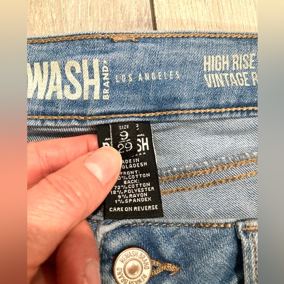 Rewash High Rise Vintage Reunion Crop Frayed Hem Jeans 9/29 - Picture 5 of 13